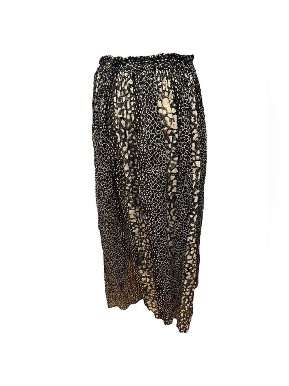 90s 2PC NUBIAN QUEEN ANIMAL PRINT & CM SHAPES FLORAL BOHEMIAN MIDI SKIRT SZ L - Picture 7 of 12